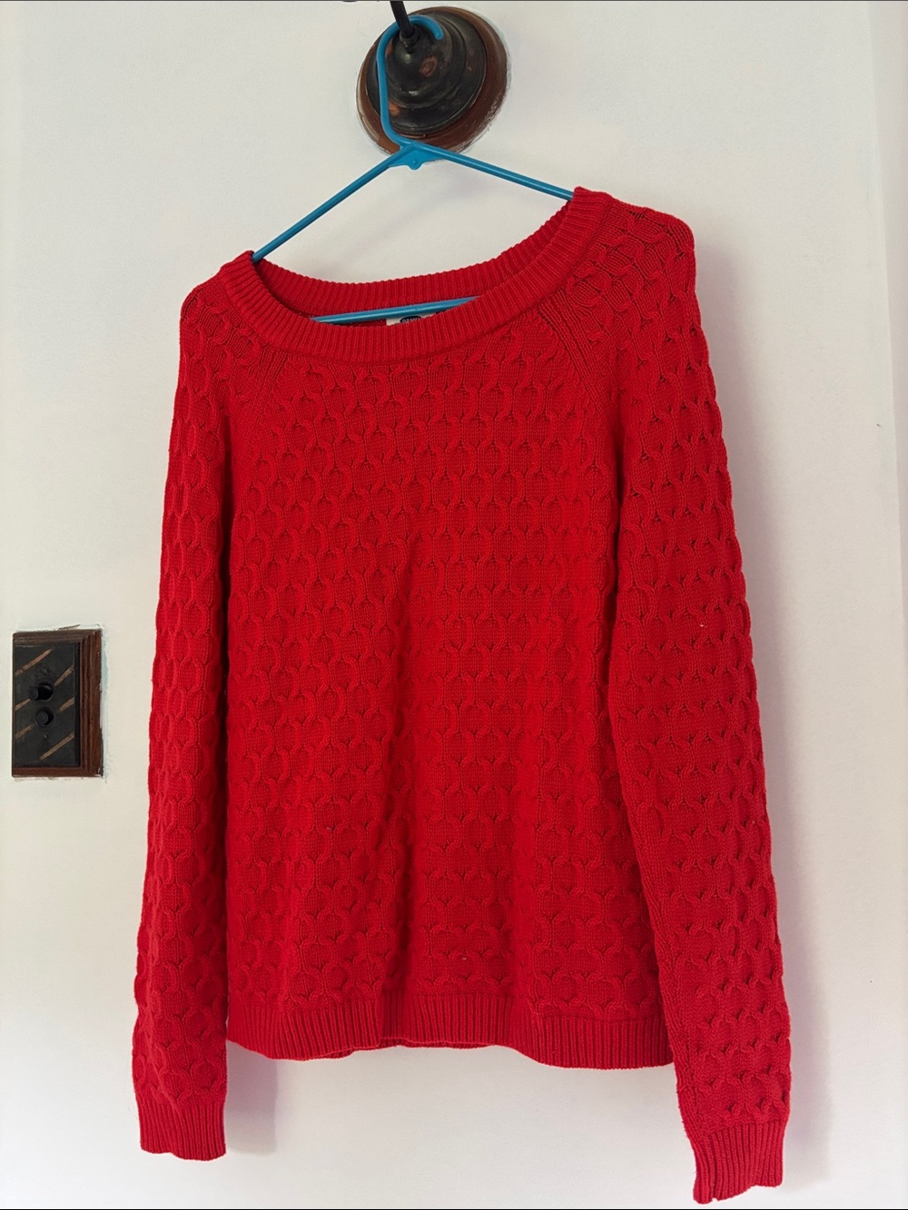 Old Navy Red Cable-Knit Crewneck Sweater